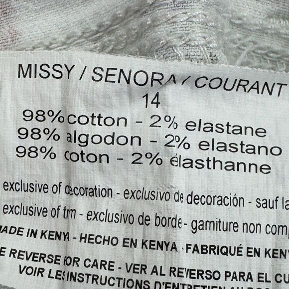 Gloria Vanderbilt Skimmer Pants 14 Floral Stretch Capris Button Hem Cotton - Picture 11 of 11